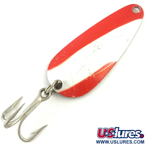Vintage   Blue Fox Aqua Spoon, 1/4oz Red / White / Nickel fishing spoon #4487