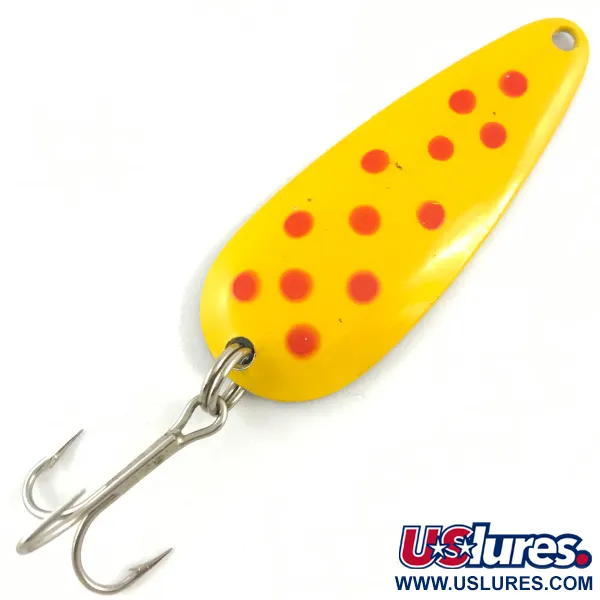 Vintage   Blue Fox Aqua Spoon, 1/3oz Yellow / Red / Nickel fishing spoon #4488