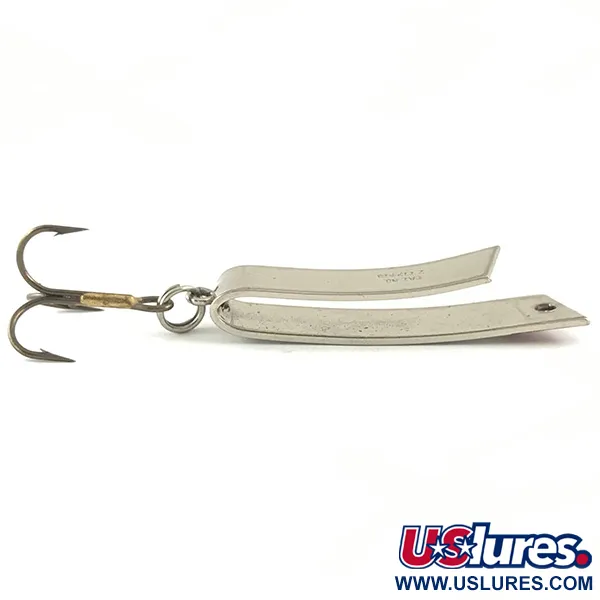 Vintage  Luhr Jensen Super-Duper 506, 1/4oz Nickel / Red fishing spoon #4489