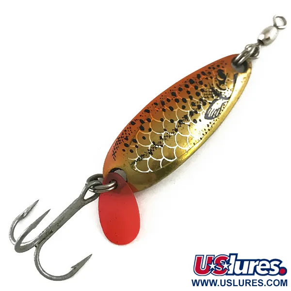 Vintage  Luhr Jensen Krocodile, 1/3oz Golden Trout fishing spoon #4490