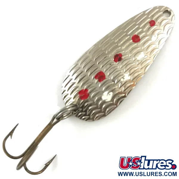 Vintage   Thomas Cyclone, 1/4oz Nickel / Red fishing spoon #4506
