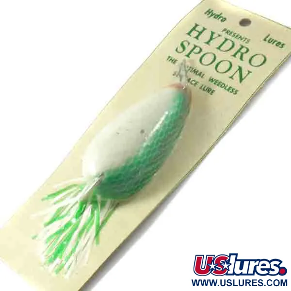  Hydro Lures Weedless Hydro Spoon, 3/5oz White / Green / Red fishing spoon #4509