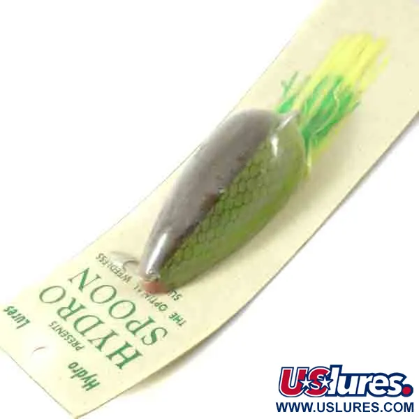  Hydro Lures Weedless Hydro Spoon, 3/5oz Green / Brown / Yellow fishing spoon #4511