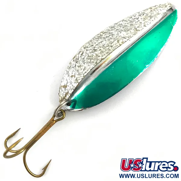 Vintage  TODDCO Main liner , 2/5oz Nickel / Green fishing spoon #4534