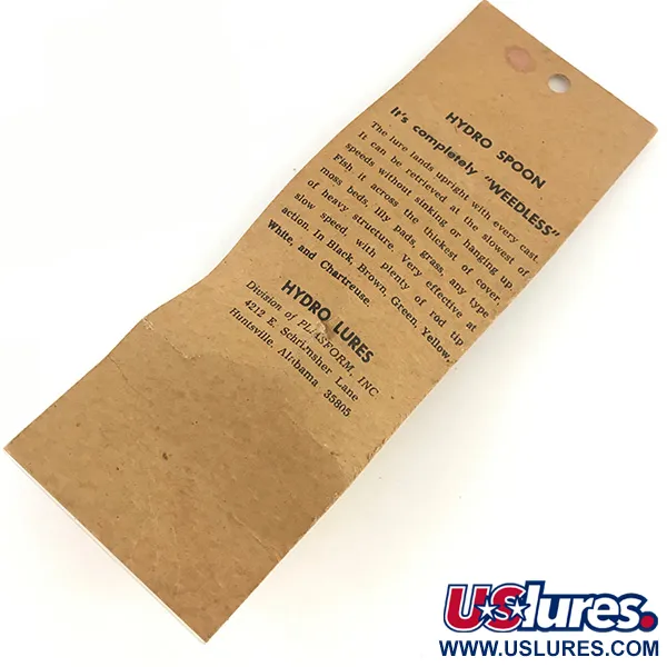  Hydro Lures Weedless Hydro Spoon, 3/5oz Yellow fishing spoon #4550