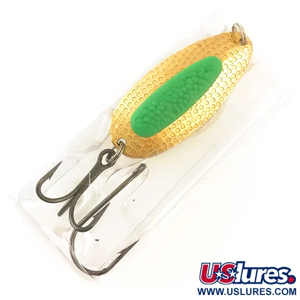   Blue Fox Pixee, 3/4oz Green / Gold (24 Carat Gold Plated) fishing spoon #4554