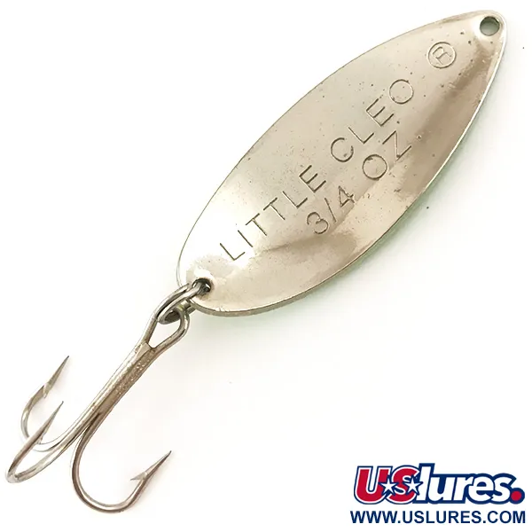 Vintage   Acme Little Cleo UV, 3/4oz Yellow / Green / Nickel fishing spoon #4561