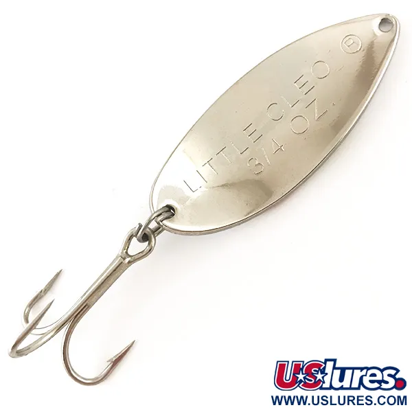 Vintage   Acme Little Cleo, 3/4oz White Pearl / Red / Blue / Yellow / Nickel fishing spoon #4563