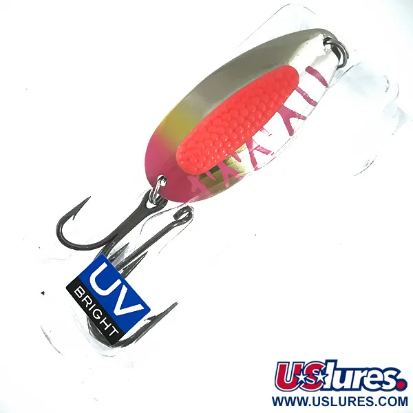   Blue Fox Rattlin Pixee UV, 3/4oz Nickel / Fluorescent Pink fishing spoon #4576