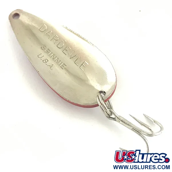 Vintage  Eppinger Dardevle Spinnie, 1/3oz Red / White / Nickel fishing spoon #4586
