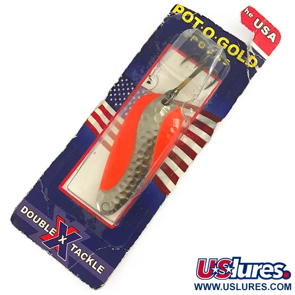  Rainbow Plastics Pot-O-Gold UV, 1/2oz Fluorescent Orange UV Glow in UV light, Fluorescent fishing spoon #4597