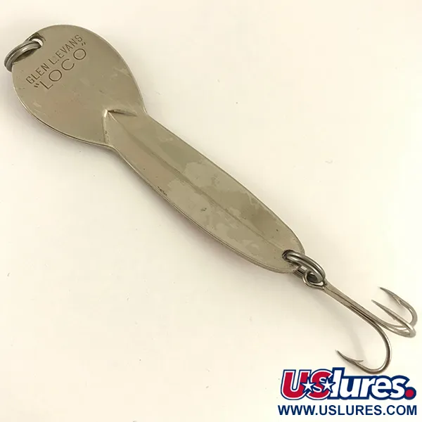 Vintage   Loco 4 Glen Evans, 3/4oz Nickel / Red fishing spoon #4600