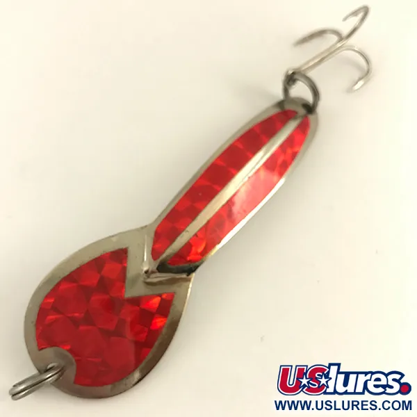 Vintage   Loco 4 Glen Evans, 3/4oz Nickel / Red fishing spoon #4600