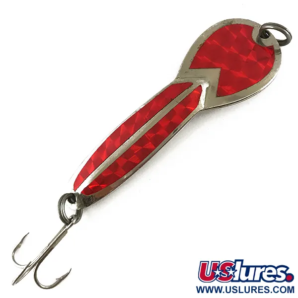 Vintage   Loco 4 Glen Evans, 3/4oz Nickel / Red fishing spoon #4600