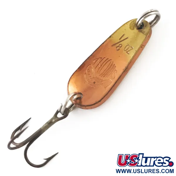 Vintage   Thomas Little Tiger, 1/8oz Copper / Gold fishing spoon #4614