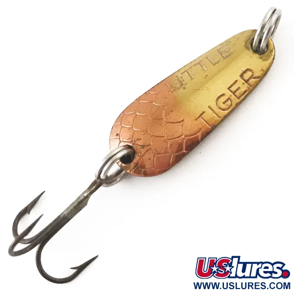 Vintage   Thomas Little Tiger, 1/8oz Copper / Gold fishing spoon #4614