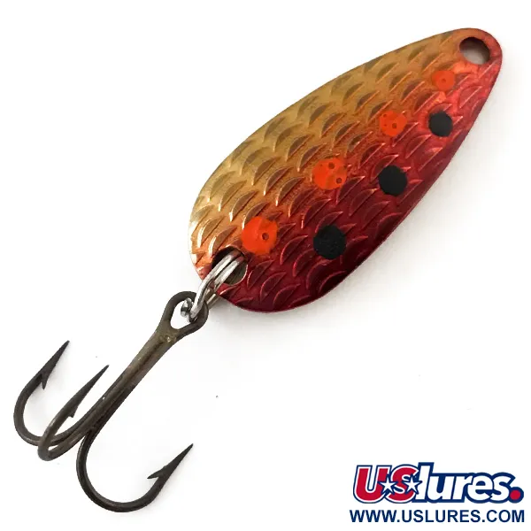 Vintage   Thomas Cyclone, 1/8oz Red Trout / Gold fishing spoon #4616