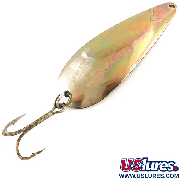 Vintage  American Sportsman Pro Spoon, 3/8oz Nickel / Rainbow Brass fishing spoon #4630