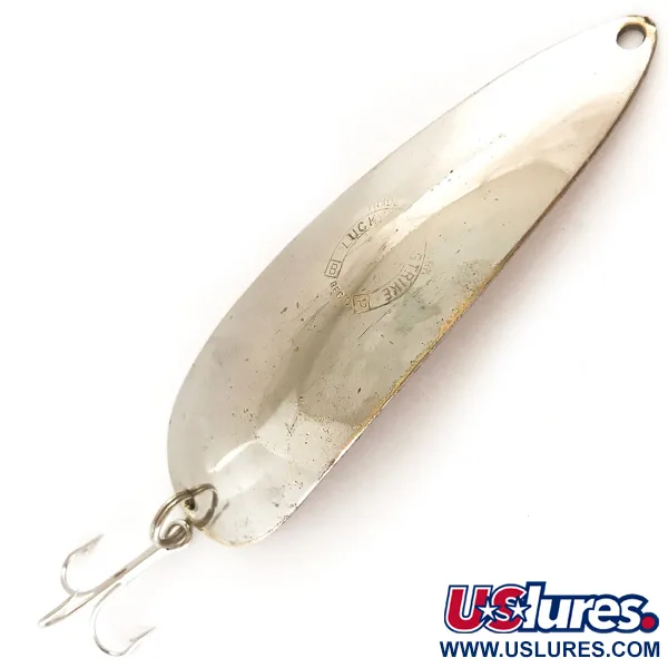 Vintage   Lucky Strike Long John Spoon, 3/4oz Nickel / Copper fishing spoon #4636