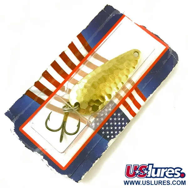  Rainbow Plastics Pot-O-Gold, 1/4oz Hammered Gold fishing spoon #4641