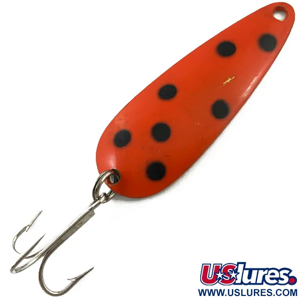Vintage   Len Thompson #2, 1oz Red / Black / Brass fishing spoon #4652
