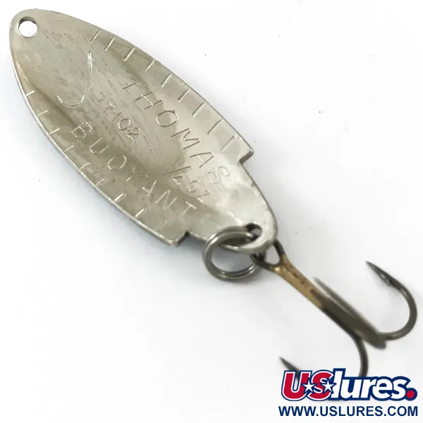 Vintage   Thomas Buoyant, 1/4oz Trout / Nickel fishing spoon #4656