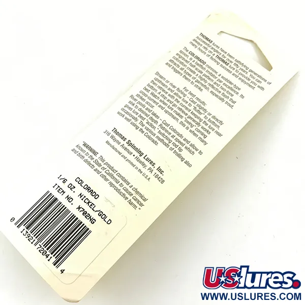   Thomas Colorado, 3/16oz Gold / Nickel fishing spoon #4665