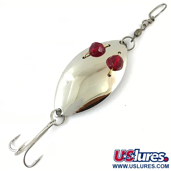 Vintage  Hofschneider Red Eye junior, 1/2oz Nickel / Red Eyes fishing spoon #4680