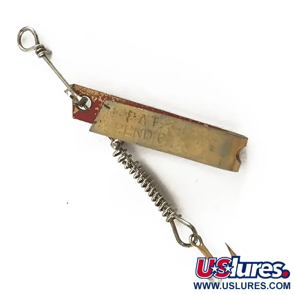 Vintage  South Bend Super Duper 500, 3/64oz Brass / Red fishing spoon #4684