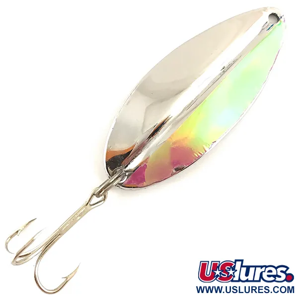 Vintage  TODDCO Main liner , 2/5oz Nickel / Purple and Green Pearl fishing spoon #4704