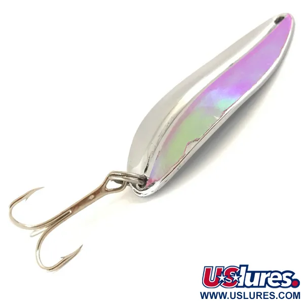 Vintage  TODDCO Main liner , 2/5oz Nickel / Purple and Green Pearl fishing spoon #4704