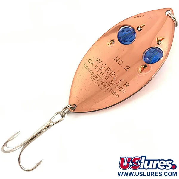 Vintage   Horrocks-Ibbotson Wobbler, 3/4oz Copper / Blue Eyes fishing spoon #4707