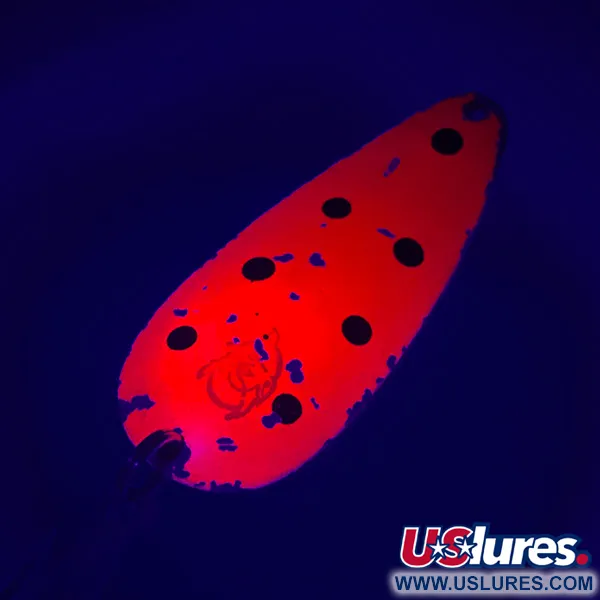 Vintage  Eppinger Dardevle Dardevlet UV, 3/4oz Fluorescent Pink / Black / Nickel fishing spoon #4709