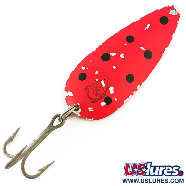 Vintage  Eppinger Dardevle Dardevlet UV, 3/4oz Fluorescent Pink / Black / Nickel fishing spoon #4709