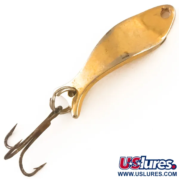 Vintage  Luhr Jensen Lightning Minnow, 3/16oz Gold fishing spoon #4740