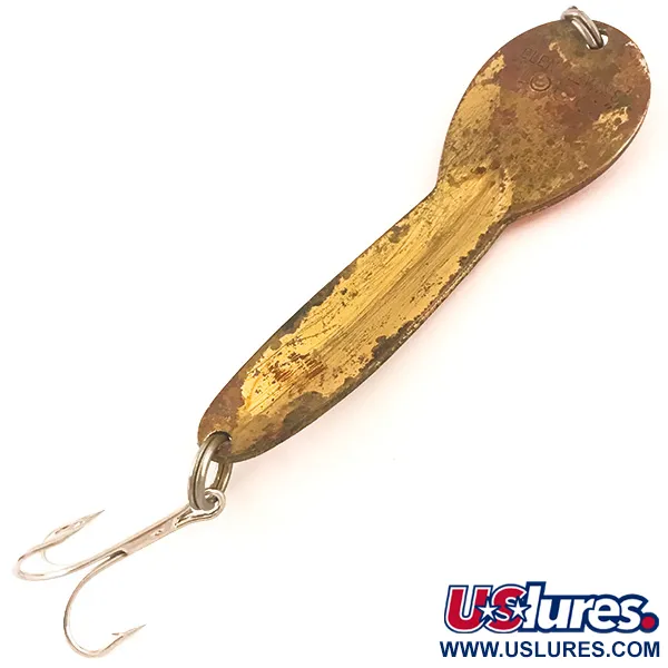 Vintage   Glen Evans Loco 4 UV, 3/4oz Brass / Red UV Glow in UV light, Fluorescent fishing spoon #4745