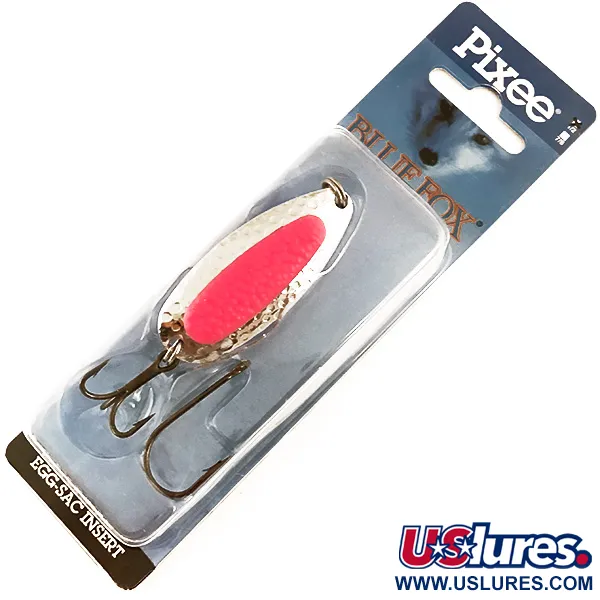   Blue Fox Pixee UV , 1/2oz Hammered Nickel / Pink UV Glow in UV light, Fluorescent​ fishing spoon #4747