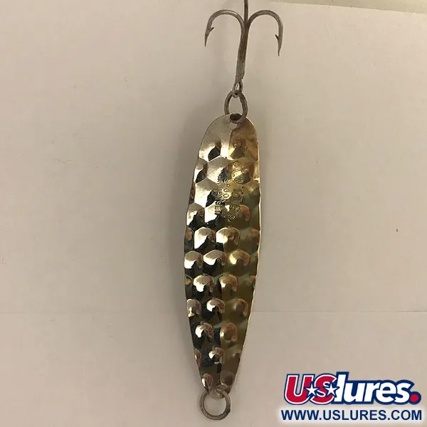 Vintage  Luhr Jensen Flutter Spoon, 3/16oz Hammered Silver / Gold fishing spoon #4750