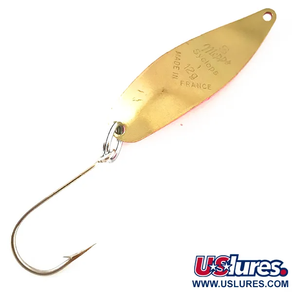  Mepps Syclops 1 UV, 2/5oz Pink / Brass fishing spoon #4754