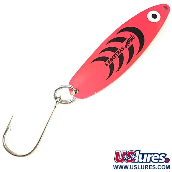   Mepps Syclops 1 UV, 2/5oz Pink / Brass fishing spoon #4754