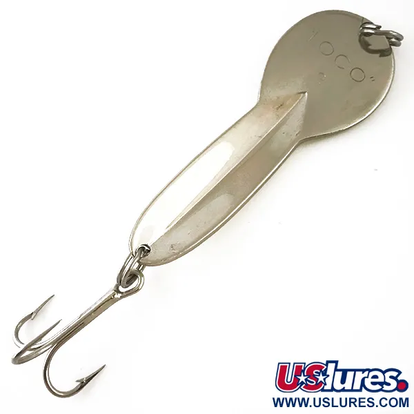Vintage   Loco 3 Glen Evans UV, 3/5oz Nickel / Yellow / UV Glow in UV light, Fluorescent  fishing spoon #4761