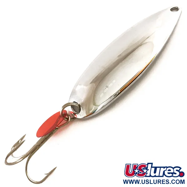 Vintage   Johnson Sprite, 3/5oz Nickel / Red fishing spoon #4765