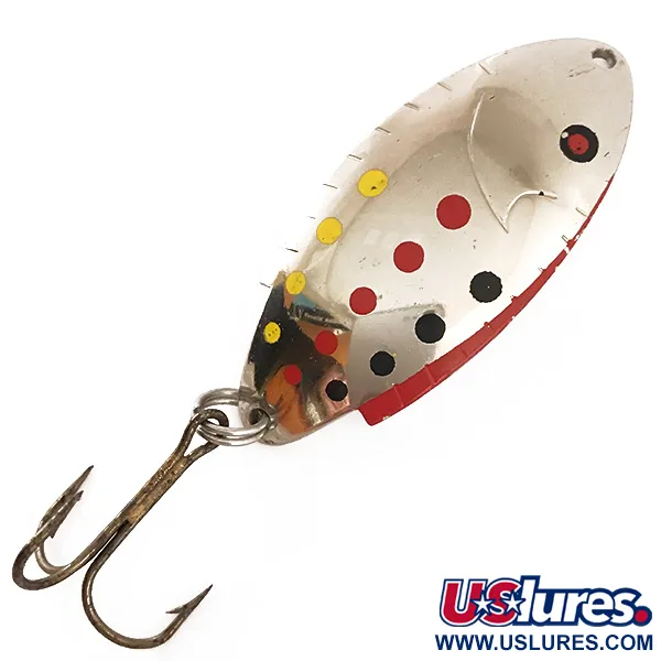 Vintage   Thomas Buoyant, 1/2oz Nickel / Red / Yellow / Black fishing spoon #4769