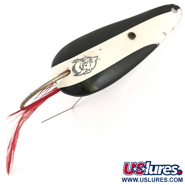 Vintage  Eppinger Weedless Dardevle Imp, 2/5oz Black / White / Nickel/Red fishing spoon #4772