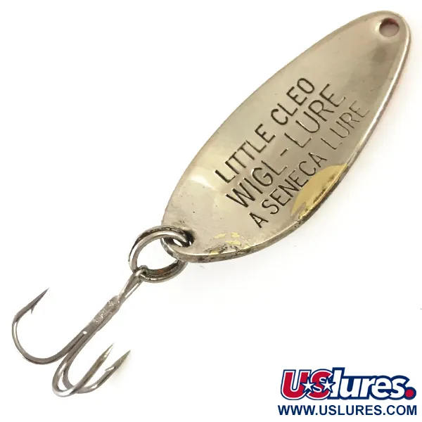 Vintage  Seneca Little Cleo, 1/4oz Red / White Pearl / Nickel fishing spoon #4787