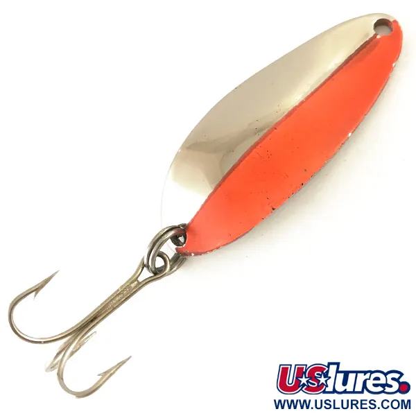 Vintage  Seneca Little Cleo (Hula Girl), 1/3oz Nickel / Orange fishing spoon #4788