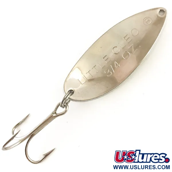 Vintage   Acme Little Cleo Glow, 3/4oz White Glow in Dark / Nickel fishing spoon #4789
