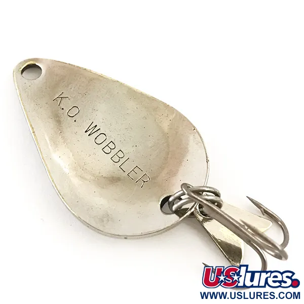 Vintage  Acme K.O. Wobbler, 1/4oz Nickel fishing spoon #4808