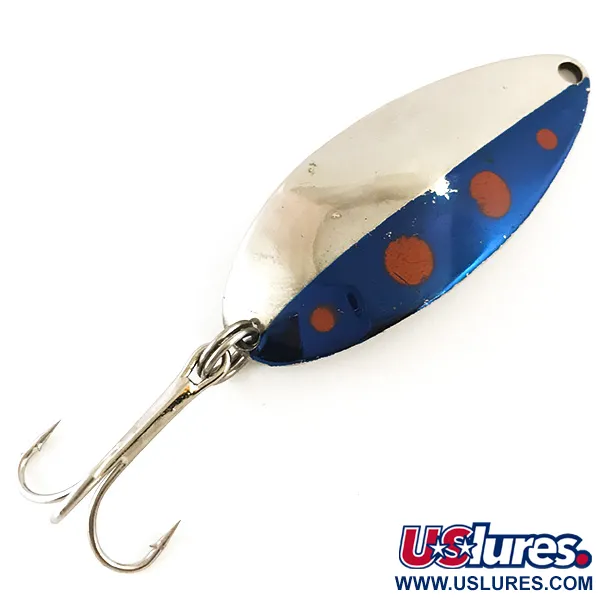 Vintage  Acme Little Cleo (Hula Girl), 1/2oz Nickel / Blue / Red fishing spoon #4809