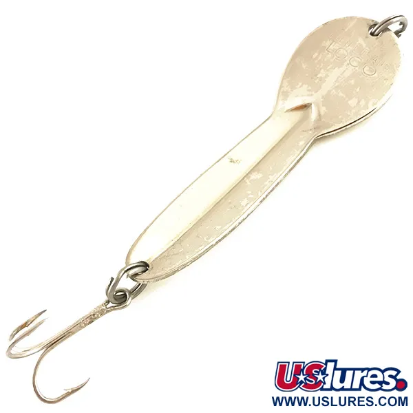 Vintage  Glen Evans Loco 4 UV, 3/4oz Nickel / Yellow UV Glow in UV light, Fluorescent fishing spoon #4812